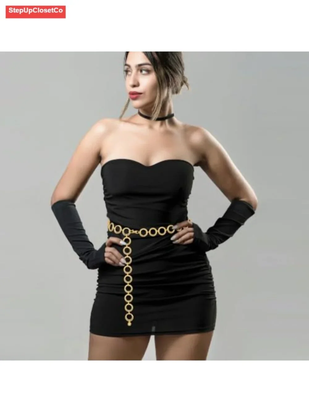 Metal O-Ring Waist Chain Belt for Women Dressy Circle Chain Belt Accessory